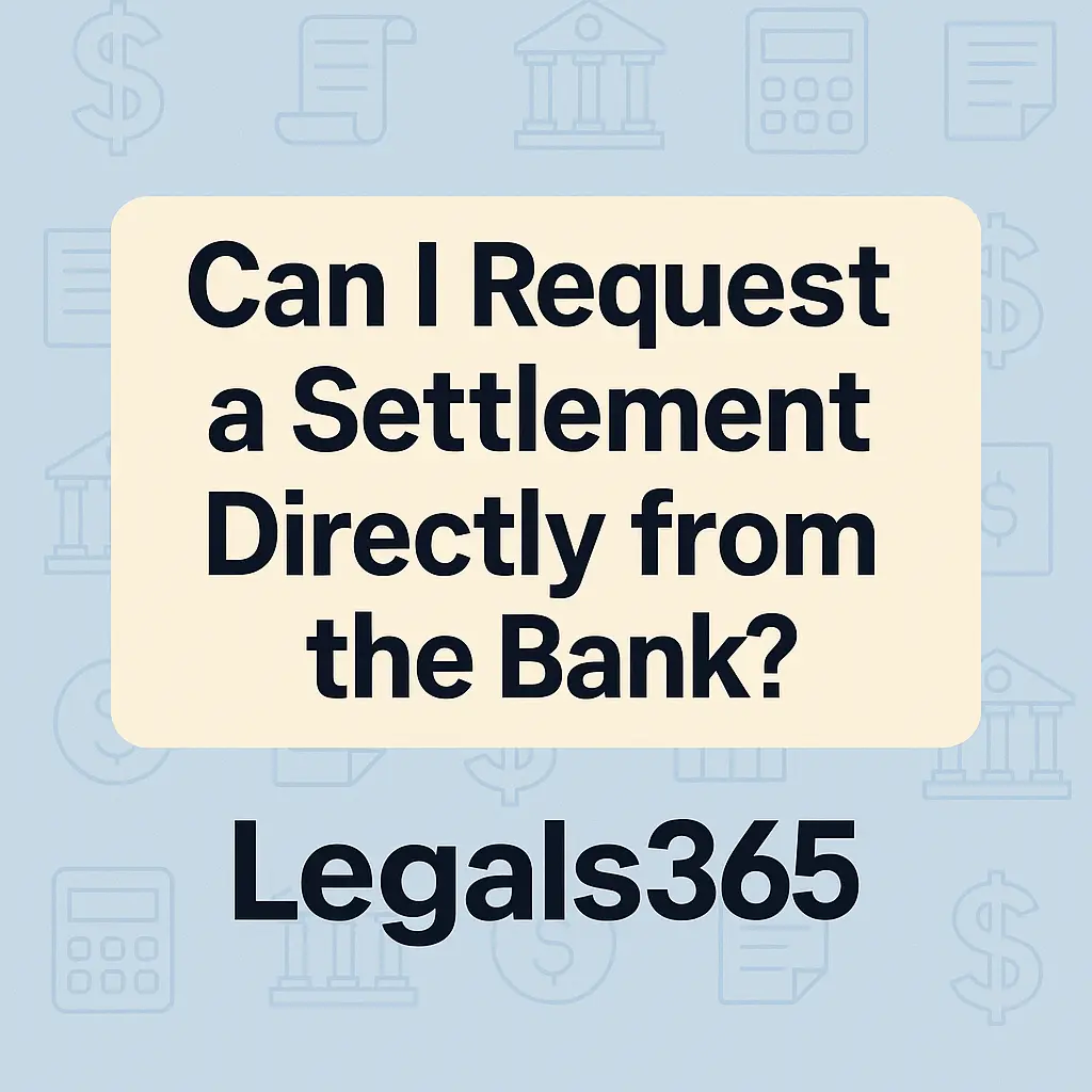 Can I request a settlement directly from the bank?